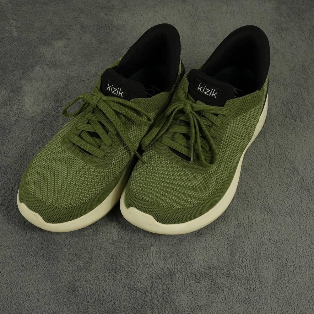 Kizik‎ Athens Shoes Mens 7 Womens 8.5 Olive Green Hands-Free Knit Sneakers